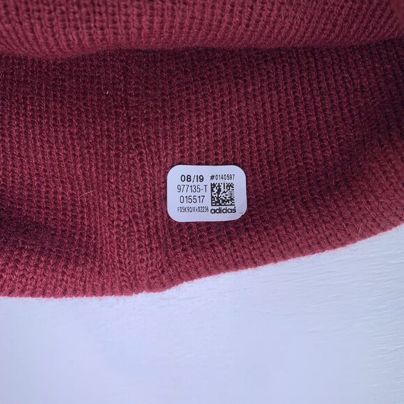 Adidas Originals Knit Unisex Trefoil Winter Fall Ski Beanie Hat One Size Red - Picture 3 of 7